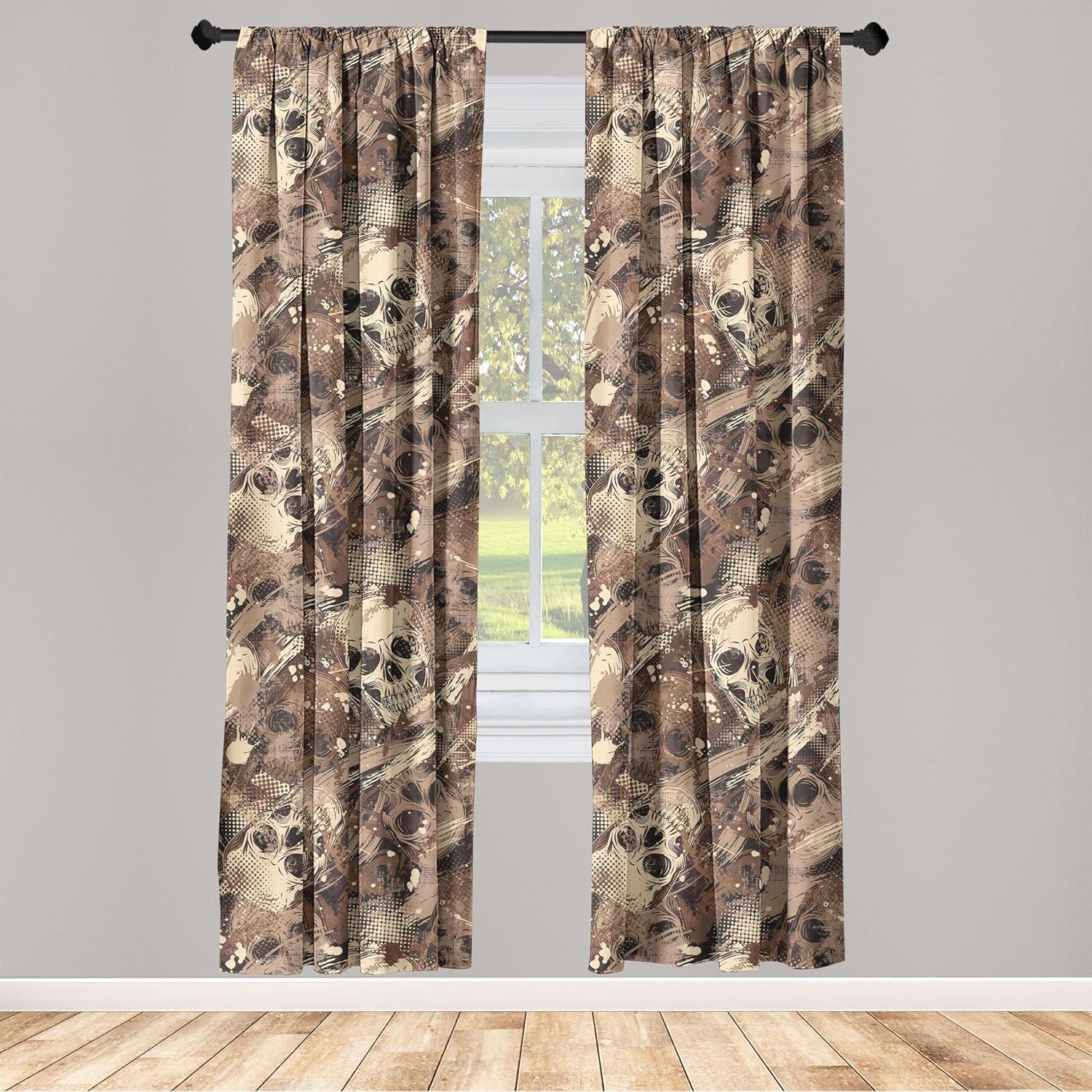 imageAmbesonne Ethnic Curtains Watercolor Folk Floral Ornament Tie Dye Look on Creamy Neutral Backdrop Window Treatments 2 Panel Set for Living Room Bedroom Pair of 28 x 63 Jade Green Plum MustardChampagne Umber Cocoa