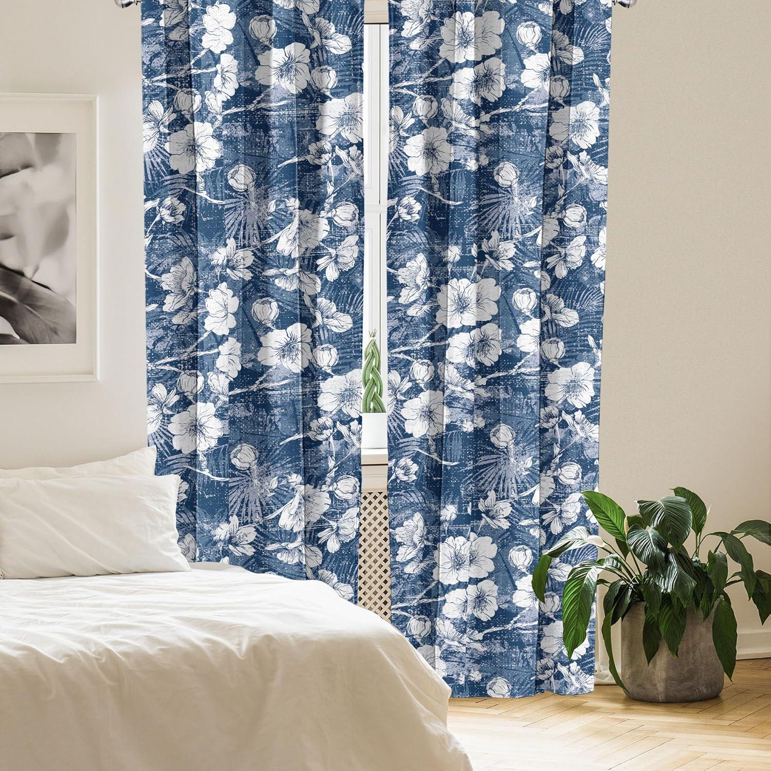imageAmbesonne Ethnic Curtains Watercolor Folk Floral Ornament Tie Dye Look on Creamy Neutral Backdrop Window Treatments 2 Panel Set for Living Room Bedroom Pair of 28 x 63 Jade Green Plum MustardDark Sky Blue and Off White