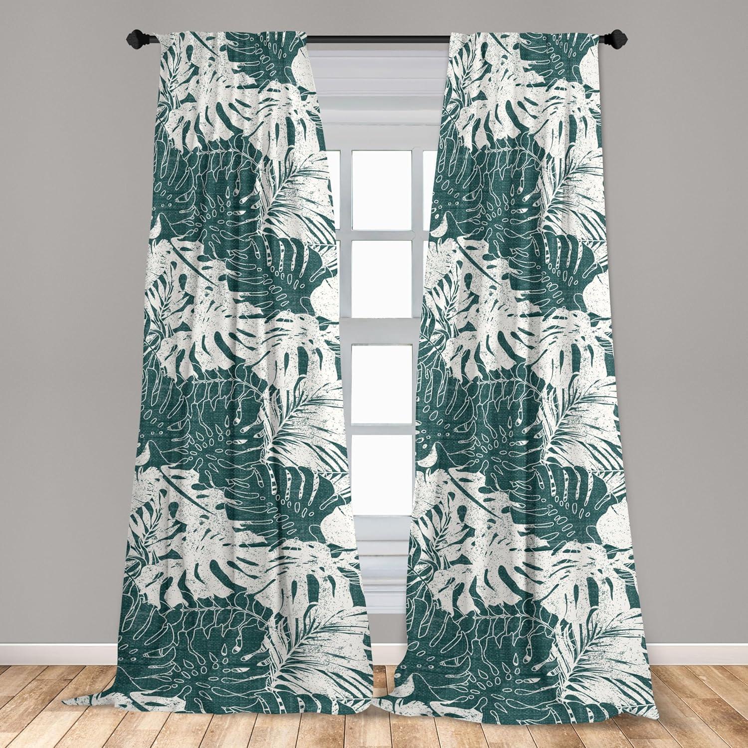 imageAmbesonne Ethnic Curtains Watercolor Folk Floral Ornament Tie Dye Look on Creamy Neutral Backdrop Window Treatments 2 Panel Set for Living Room Bedroom Pair of 28 x 63 Jade Green Plum MustardGreen Eggshell