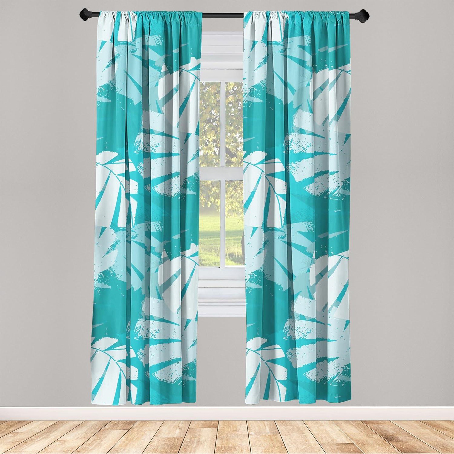 imageAmbesonne Ethnic Curtains Watercolor Folk Floral Ornament Tie Dye Look on Creamy Neutral Backdrop Window Treatments 2 Panel Set for Living Room Bedroom Pair of 28 x 63 Jade Green Plum MustardTeal Sea Blue