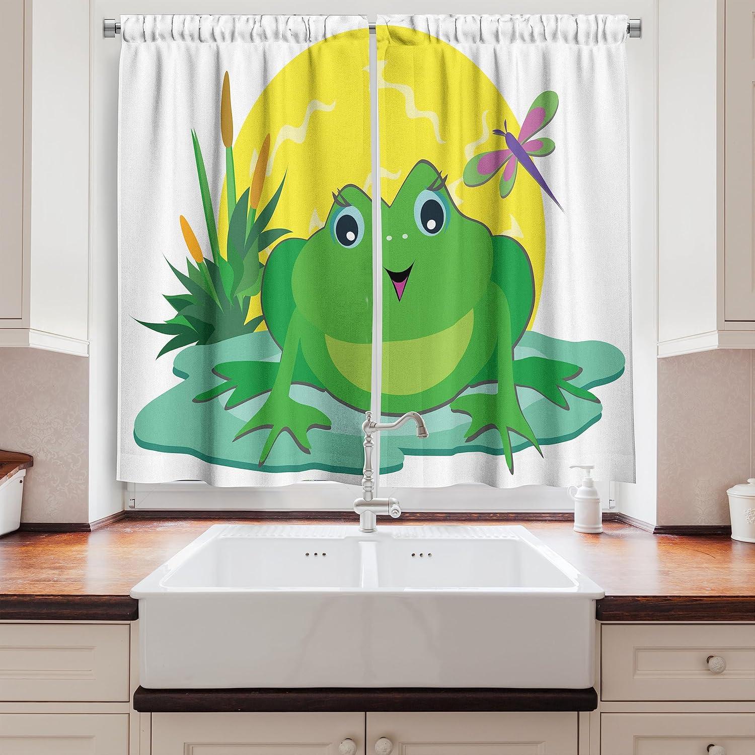 imageAmbesonne Live Laugh Love Kitchen Curtains Valentines Day Theme Typographic Banner Heart Shaped Cookies Tea Cup Window Drapes 2 Panel Set for Kitchen Cafe Decor 55 x 39 Peach White Dark PinkShamrock Green Multicolor