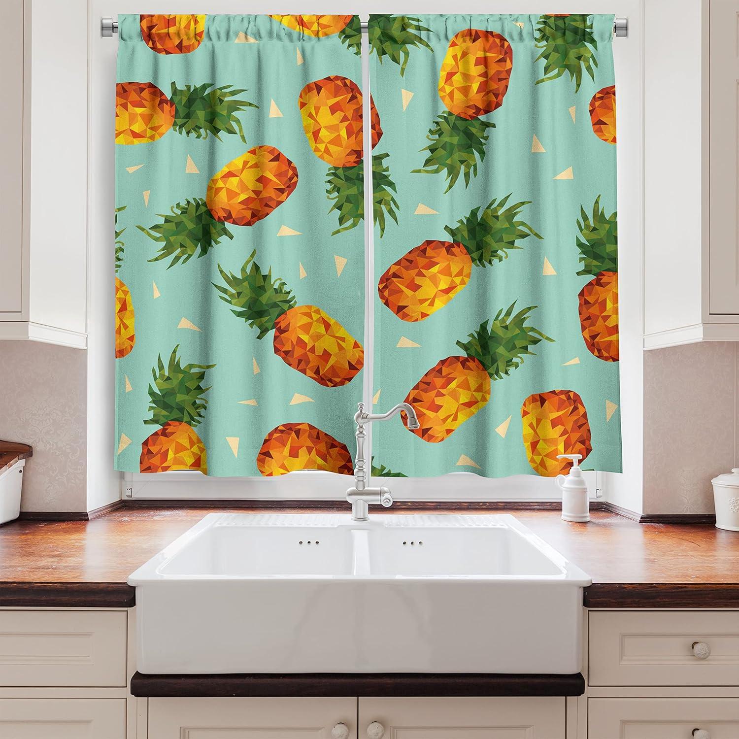 imageAmbesonne Live Laugh Love Kitchen Curtains Valentines Day Theme Typographic Banner Heart Shaped Cookies Tea Cup Window Drapes 2 Panel Set for Kitchen Cafe Decor 55 x 39 Peach White Dark PinkSeafoam Orange