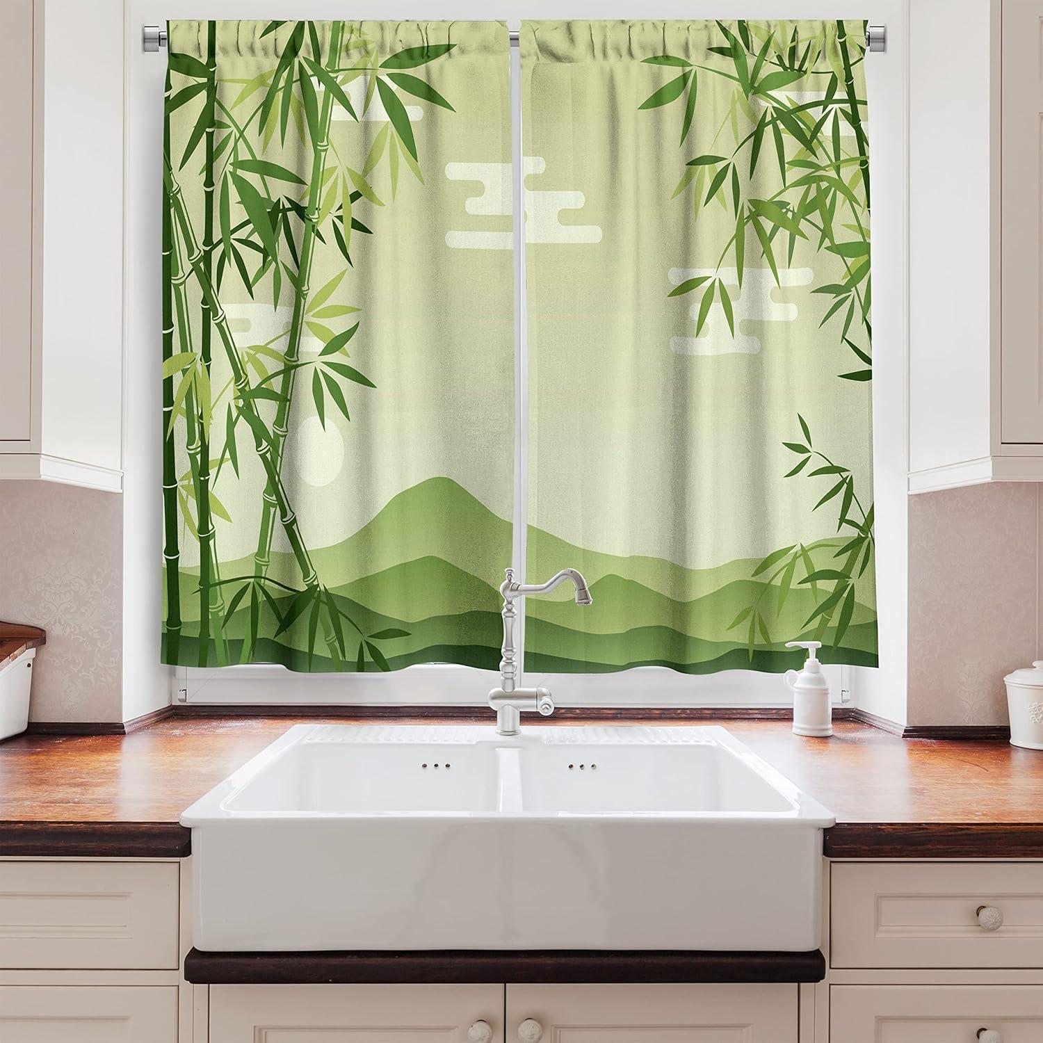 imageAmbesonne Live Laugh Love Kitchen Curtains Valentines Day Theme Typographic Banner Heart Shaped Cookies Tea Cup Window Drapes 2 Panel Set for Kitchen Cafe Decor 55 x 39 Peach White Dark PinkLime Green and Pale Green