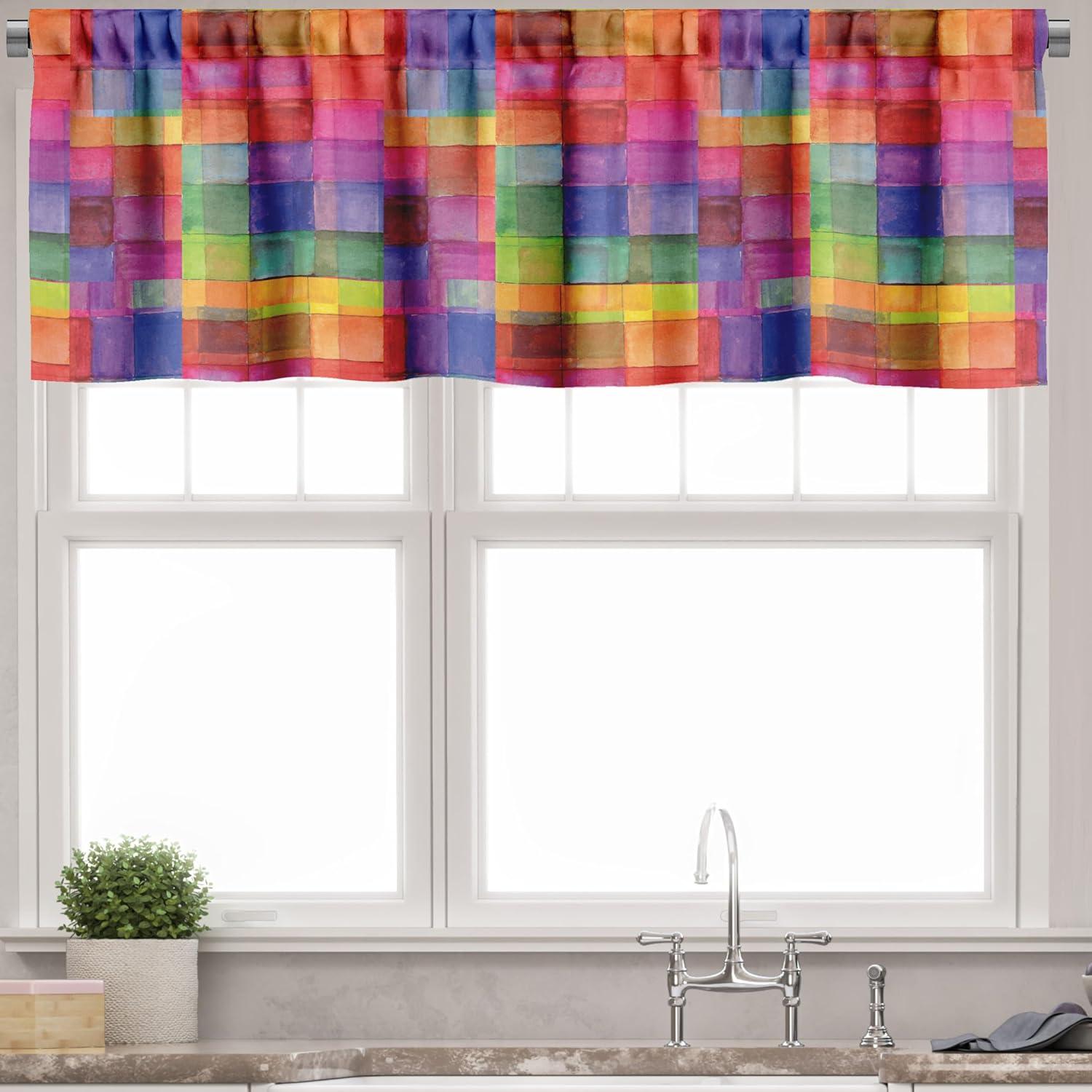 imageAmbesonne Live Laugh Love Kitchen Curtains Valentines Day Theme Typographic Banner Heart Shaped Cookies Tea Cup Window Drapes 2 Panel Set for Kitchen Cafe Decor 55 x 39 Peach White Dark PinkGreen Magenta