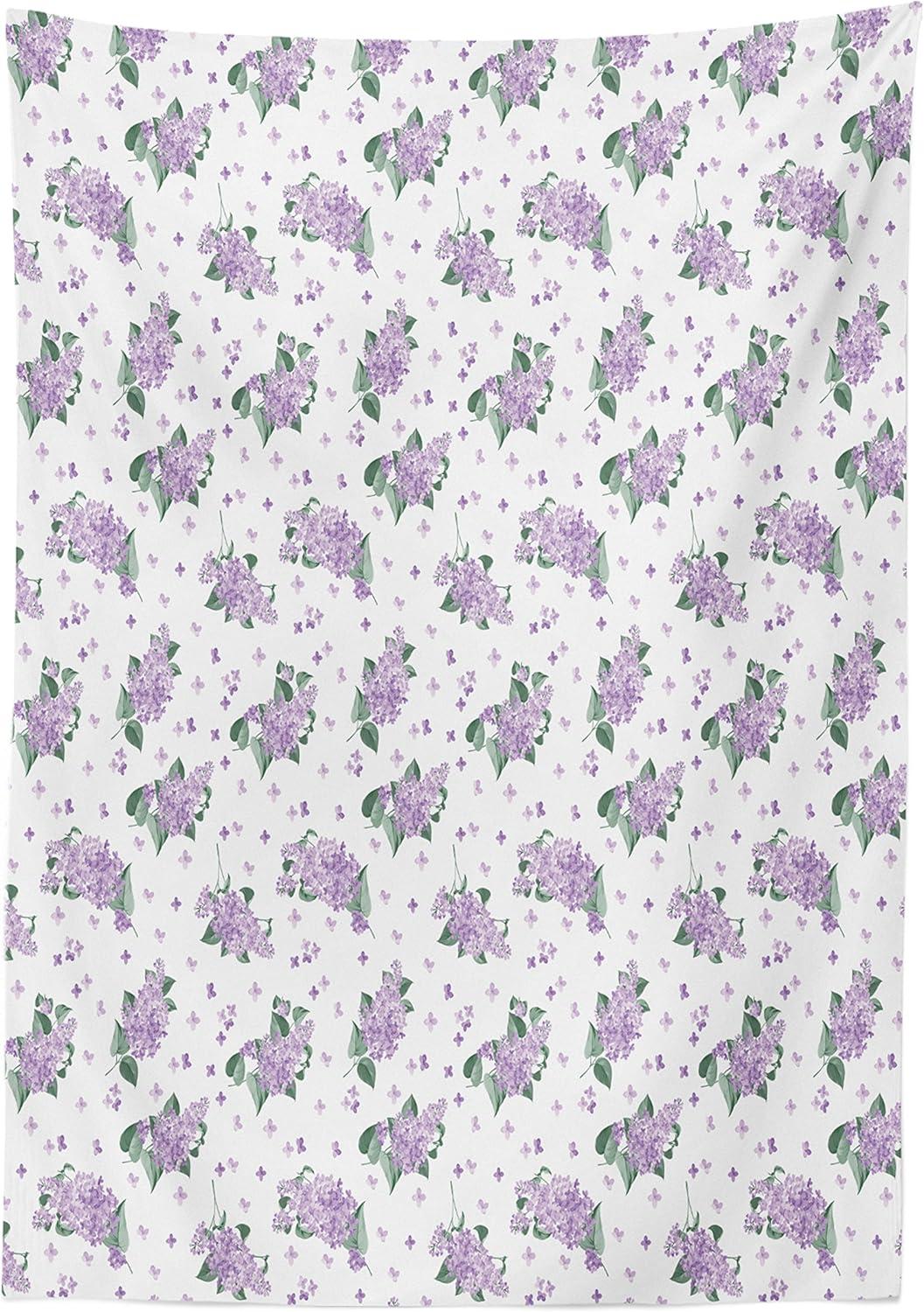imageAmbesonne Valentine Tablecloth Heart Shaped Lollipops Candies with Spirals Romantic Love Theme Pattern Dining Room Kitchen Rectangular Table Cover 52 X 70 Pink PurpleLavender Green