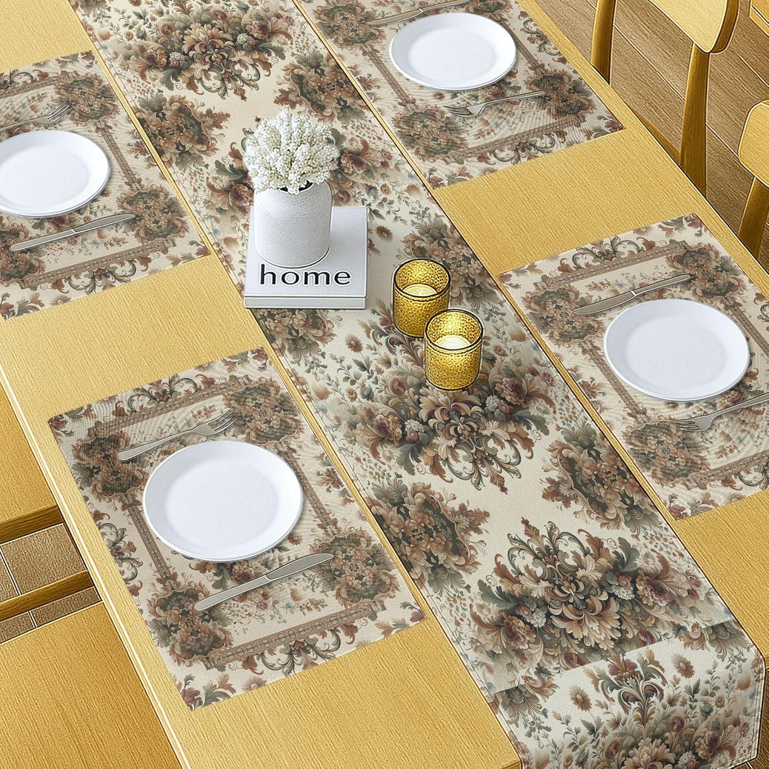 imageAmbesonne Xo Table Runner Hugs and Kisses Pattern Love You Affection Expression Sign Print Dining Room Kitchen Rectangular Runner 16 X 90 White CharcoalOlive Green Sand Brown