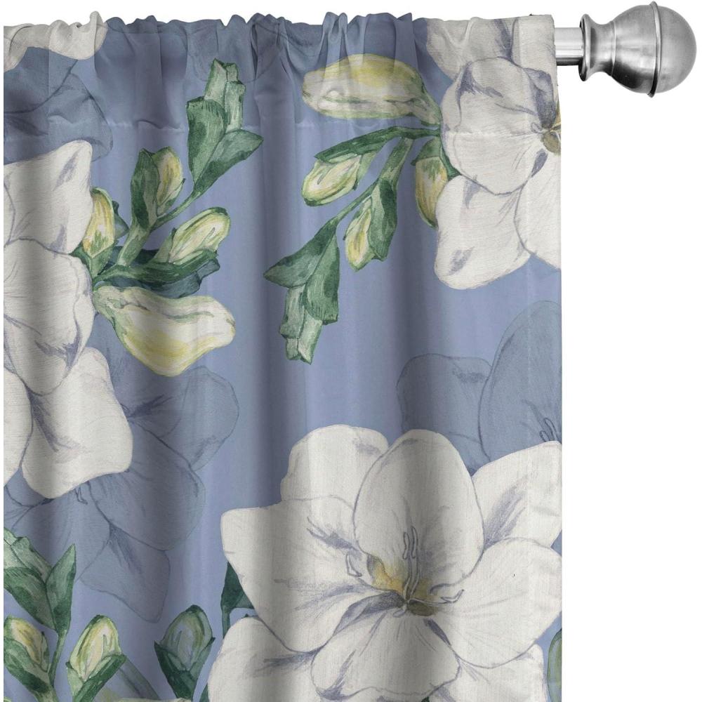 imageAmbesonne Ethnic Curtains Watercolor Folk Floral Ornament Tie Dye Look on Creamy Neutral Backdrop Window Treatments 2 Panel Set for Living Room Bedroom Pair of  28 x 63 Jade Green Plum MustardCeil Blue Green and Cream