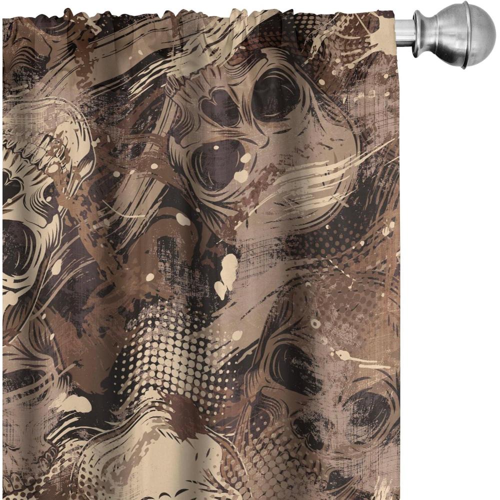 imageAmbesonne Ethnic Curtains Watercolor Folk Floral Ornament Tie Dye Look on Creamy Neutral Backdrop Window Treatments 2 Panel Set for Living Room Bedroom Pair of  28 x 63 Jade Green Plum MustardChampagne Umber Cocoa