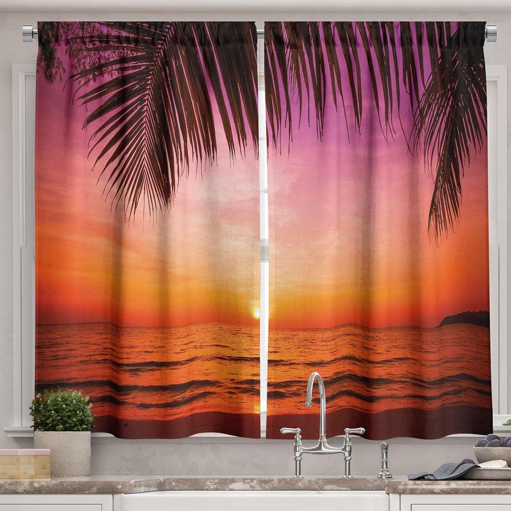 imageAmbesonne Live Laugh Love Kitchen Curtains Valentines Day Theme Typographic Banner Heart Shaped Cookies Tea Cup Window Drapes 2 Panel Set for Kitchen Cafe Decor 55 x 39 Peach White Dark PinkPink Orange
