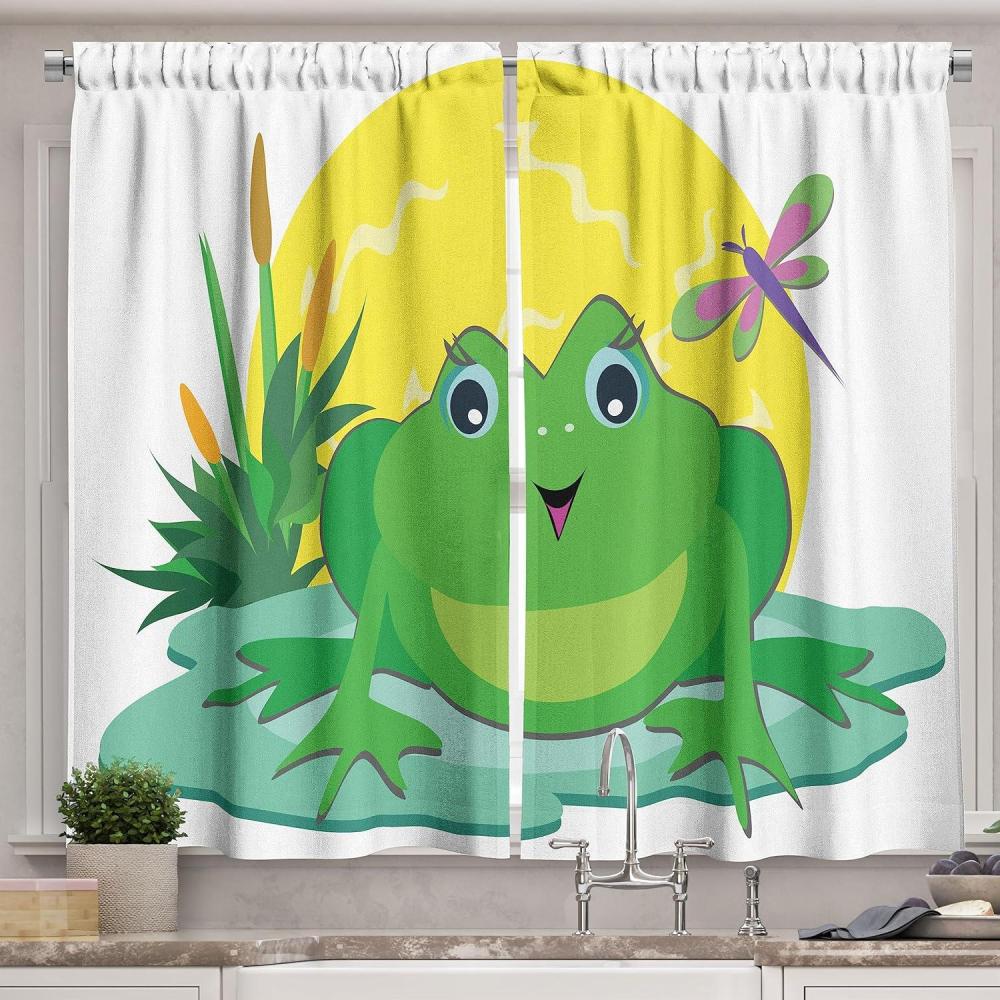 imageAmbesonne Live Laugh Love Kitchen Curtains Valentines Day Theme Typographic Banner Heart Shaped Cookies Tea Cup Window Drapes 2 Panel Set for Kitchen Cafe Decor 55 x 39 Peach White Dark PinkShamrock Green Multicolor