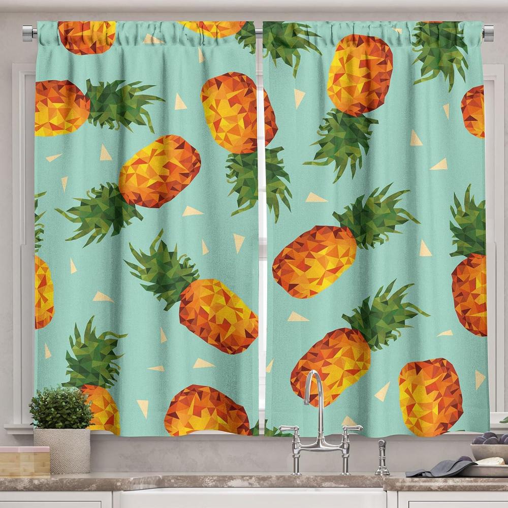 imageAmbesonne Live Laugh Love Kitchen Curtains Valentines Day Theme Typographic Banner Heart Shaped Cookies Tea Cup Window Drapes 2 Panel Set for Kitchen Cafe Decor 55 x 39 Peach White Dark PinkSeafoam Orange