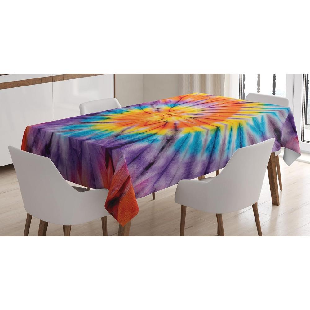 imageAmbesonne Valentine Tablecloth Heart Shaped Lollipops Candies with Spirals Romantic Love Theme Pattern Dining Room Kitchen Rectangular Table Cover 52 X 70 Pink PurpleOrange Blue