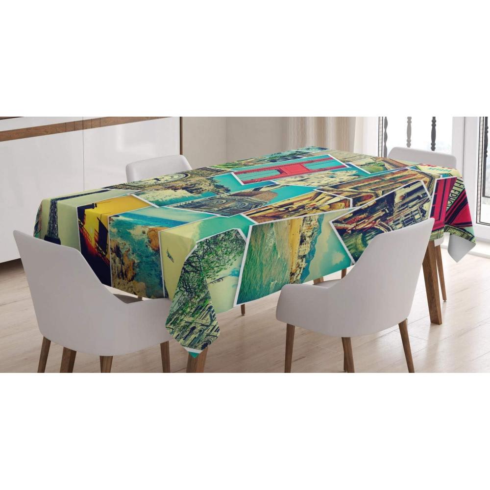 imageAmbesonne Valentine Tablecloth Heart Shaped Lollipops Candies with Spirals Romantic Love Theme Pattern Dining Room Kitchen Rectangular Table Cover 52 X 70 Pink PurpleDark Seafoam