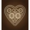 Ambesonne Chocolate Duvet Cover Set, Romantic Heart Pattern with Dots and Flowers Valentines Day Art Illustration, Decorative 3 Piece Bedding Set with 2 Pillow Shams, Queen Size, Brown Beige(Brown Beige)