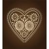 Ambesonne Chocolate Duvet Cover Set, Romantic Heart Pattern with Dots and Flowers Valentines Day Art Illustration, Decorative 3 Piece Bedding Set with 2 Pillow Shams, Queen Size, Brown Beige(Brown Beige)