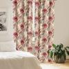 Ambesonne Ethnic Curtains, Watercolor Folk Floral Ornament Tie Dye Look on Creamy Neutral Backdrop, Window Treatments 2 Panel Set for Living Room Bedroom, Pair of – 28″ x 63″, Jade Green Plum Mustard(Dark Pink Green)
