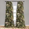 Ambesonne Ethnic Curtains, Watercolor Folk Floral Ornament Tie Dye Look on Creamy Neutral Backdrop, Window Treatments 2 Panel Set for Living Room Bedroom, Pair of – 28″ x 63″, Jade Green Plum Mustard(Pale Olive Green Eggshell)