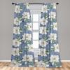 Ambesonne Ethnic Curtains, Watercolor Folk Floral Ornament Tie Dye Look on Creamy Neutral Backdrop, Window Treatments 2 Panel Set for Living Room Bedroom, Pair of – 28″ x 63″, Jade Green Plum Mustard(Ceil Blue Green and Cream)