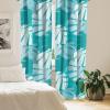 Ambesonne Ethnic Curtains, Watercolor Folk Floral Ornament Tie Dye Look on Creamy Neutral Backdrop, Window Treatments 2 Panel Set for Living Room Bedroom, Pair of – 28″ x 63″, Jade Green Plum Mustard(Teal Sea Blue)