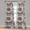 Ambesonne Ethnic Curtains, Watercolor Folk Floral Ornament Tie Dye Look on Creamy Neutral Backdrop, Window Treatments 2 Panel Set for Living Room Bedroom, Pair of – 28″ x 63″, Jade Green Plum Mustard(Slate Blue Pale Rust)