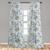 Ambesonne Ethnic Curtains, Watercolor Folk Floral Ornament Tie Dye Look on Creamy Neutral Backdrop, Window Treatments 2 Panel Set for Living Room Bedroom, Pair of – 28″ x 63″, Jade Green Plum Mustard(Blue Grey Peacock Green)