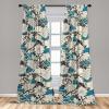 Ambesonne Ethnic Curtains, Watercolor Folk Floral Ornament Tie Dye Look on Creamy Neutral Backdrop, Window Treatments 2 Panel Set for Living Room Bedroom, Pair of – 28″ x 63″, Jade Green Plum Mustard(Champagne and Dark Turquoise)