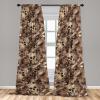 Ambesonne Ethnic Curtains, Watercolor Folk Floral Ornament Tie Dye Look on Creamy Neutral Backdrop, Window Treatments 2 Panel Set for Living Room Bedroom, Pair of – 28″ x 63″, Jade Green Plum Mustard(Champagne Umber Cocoa)
