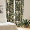 Ambesonne Ethnic Curtains, Watercolor Folk Floral Ornament Tie Dye Look on Creamy Neutral Backdrop, Window Treatments 2 Panel Set for Living Room Bedroom, Pair of – 28″ x 63″, Jade Green Plum Mustard(Pale Olive Green Eggshell)