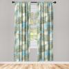 Ambesonne Ethnic Curtains, Watercolor Folk Floral Ornament Tie Dye Look on Creamy Neutral Backdrop, Window Treatments 2 Panel Set for Living Room Bedroom, Pair of – 28″ x 63″, Jade Green Plum Mustard(Sky Blue Pale Khaki)