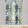Ambesonne Ethnic Curtains, Watercolor Folk Floral Ornament Tie Dye Look on Creamy Neutral Backdrop, Window Treatments 2 Panel Set for Living Room Bedroom, Pair of – 28″ x 63″, Jade Green Plum Mustard(Avocado Green and Pale Blue)