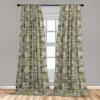 Ambesonne Ethnic Curtains, Watercolor Folk Floral Ornament Tie Dye Look on Creamy Neutral Backdrop, Window Treatments 2 Panel Set for Living Room Bedroom, Pair of – 28″ x 63″, Jade Green Plum Mustard(Pistachio Green Dusk)