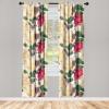 Ambesonne Ethnic Curtains, Watercolor Folk Floral Ornament Tie Dye Look on Creamy Neutral Backdrop, Window Treatments 2 Panel Set for Living Room Bedroom, Pair of – 28″ x 63″, Jade Green Plum Mustard(Dark Coral and Forest Green)