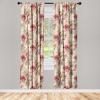 Ambesonne Ethnic Curtains, Watercolor Folk Floral Ornament Tie Dye Look on Creamy Neutral Backdrop, Window Treatments 2 Panel Set for Living Room Bedroom, Pair of – 28″ x 63″, Jade Green Plum Mustard(Dark Pink Green)