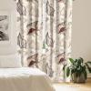 Ambesonne Ethnic Curtains, Watercolor Folk Floral Ornament Tie Dye Look on Creamy Neutral Backdrop, Window Treatments 2 Panel Set for Living Room Bedroom, Pair of – 28″ x 63″, Jade Green Plum Mustard(Brown Dark Mustard Tan)