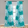Ambesonne Ethnic Curtains, Watercolor Folk Floral Ornament Tie Dye Look on Creamy Neutral Backdrop, Window Treatments 2 Panel Set for Living Room Bedroom, Pair of – 28″ x 63″, Jade Green Plum Mustard(Teal Sea Blue)