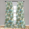 Ambesonne Ethnic Curtains, Watercolor Folk Floral Ornament Tie Dye Look on Creamy Neutral Backdrop, Window Treatments 2 Panel Set for Living Room Bedroom, Pair of – 28″ x 63″, Jade Green Plum Mustard(Sky Blue Pale Khaki)