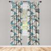 Ambesonne Ethnic Curtains, Watercolor Folk Floral Ornament Tie Dye Look on Creamy Neutral Backdrop, Window Treatments 2 Panel Set for Living Room Bedroom, Pair of – 28″ x 63″, Jade Green Plum Mustard(Champagne and Dark Turquoise)