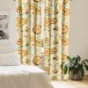 Ambesonne Ethnic Curtains, Watercolor Folk Floral Ornament Tie Dye Look on Creamy Neutral Backdrop, Window Treatments 2 Panel Set for Living Room Bedroom, Pair of – 28″ x 63″, Jade Green Plum Mustard(Marigold Seafoam)