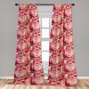 Ambesonne Ethnic Curtains, Watercolor Folk Floral Ornament Tie Dye Look on Creamy Neutral Backdrop, Window Treatments 2 Panel Set for Living Room Bedroom, Pair of – 28″ x 63″, Jade Green Plum Mustard(Dark Coral Peacock)