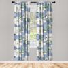 Ambesonne Ethnic Curtains, Watercolor Folk Floral Ornament Tie Dye Look on Creamy Neutral Backdrop, Window Treatments 2 Panel Set for Living Room Bedroom, Pair of – 28″ x 63″, Jade Green Plum Mustard(Ceil Blue Green and Cream)