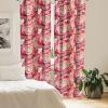 Ambesonne Ethnic Curtains, Watercolor Folk Floral Ornament Tie Dye Look on Creamy Neutral Backdrop, Window Treatments 2 Panel Set for Living Room Bedroom, Pair of – 28″ x 63″, Jade Green Plum Mustard(Dark Coral Peacock)