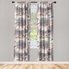 Ambesonne Ethnic Curtains, Watercolor Folk Floral Ornament Tie Dye Look on Creamy Neutral Backdrop, Window Treatments 2 Panel Set for Living Room Bedroom, Pair of – 28″ x 63″, Jade Green Plum Mustard(Slate Blue Pale Rust)