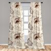 Ambesonne Ethnic Curtains, Watercolor Folk Floral Ornament Tie Dye Look on Creamy Neutral Backdrop, Window Treatments 2 Panel Set for Living Room Bedroom, Pair of – 28″ x 63″, Jade Green Plum Mustard(Brown Dark Mustard Tan)