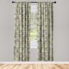 Ambesonne Ethnic Curtains, Watercolor Folk Floral Ornament Tie Dye Look on Creamy Neutral Backdrop, Window Treatments 2 Panel Set for Living Room Bedroom, Pair of – 28″ x 63″, Jade Green Plum Mustard(Pistachio Green Dusk)