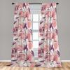 Ambesonne Ethnic Curtains, Watercolor Folk Floral Ornament Tie Dye Look on Creamy Neutral Backdrop, Window Treatments 2 Panel Set for Living Room Bedroom, Pair of – 28″ x 63″, Jade Green Plum Mustard(Coral Plum Eggshell)