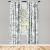 Ambesonne Ethnic Curtains, Watercolor Folk Floral Ornament Tie Dye Look on Creamy Neutral Backdrop, Window Treatments 2 Panel Set for Living Room Bedroom, Pair of – 28″ x 63″, Jade Green Plum Mustard(Blue Grey Peacock Green)