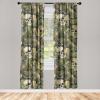 Ambesonne Ethnic Curtains, Watercolor Folk Floral Ornament Tie Dye Look on Creamy Neutral Backdrop, Window Treatments 2 Panel Set for Living Room Bedroom, Pair of – 28″ x 63″, Jade Green Plum Mustard(Pale Olive Green Eggshell)