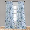 Ambesonne Ethnic Curtains, Watercolor Folk Floral Ornament Tie Dye Look on Creamy Neutral Backdrop, Window Treatments 2 Panel Set for Living Room Bedroom, Pair of – 28″ x 63″, Jade Green Plum Mustard(Pale Blue Peacock Green)