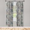 Ambesonne Ethnic Curtains, Watercolor Folk Floral Ornament Tie Dye Look on Creamy Neutral Backdrop, Window Treatments 2 Panel Set for Living Room Bedroom, Pair of – 28″ x 63″, Jade Green Plum Mustard(Grey Teal Pale Rust and Beige)
