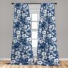 Ambesonne Ethnic Curtains, Watercolor Folk Floral Ornament Tie Dye Look on Creamy Neutral Backdrop, Window Treatments 2 Panel Set for Living Room Bedroom, Pair of – 28″ x 63″, Jade Green Plum Mustard(Dark Sky Blue and Off White)